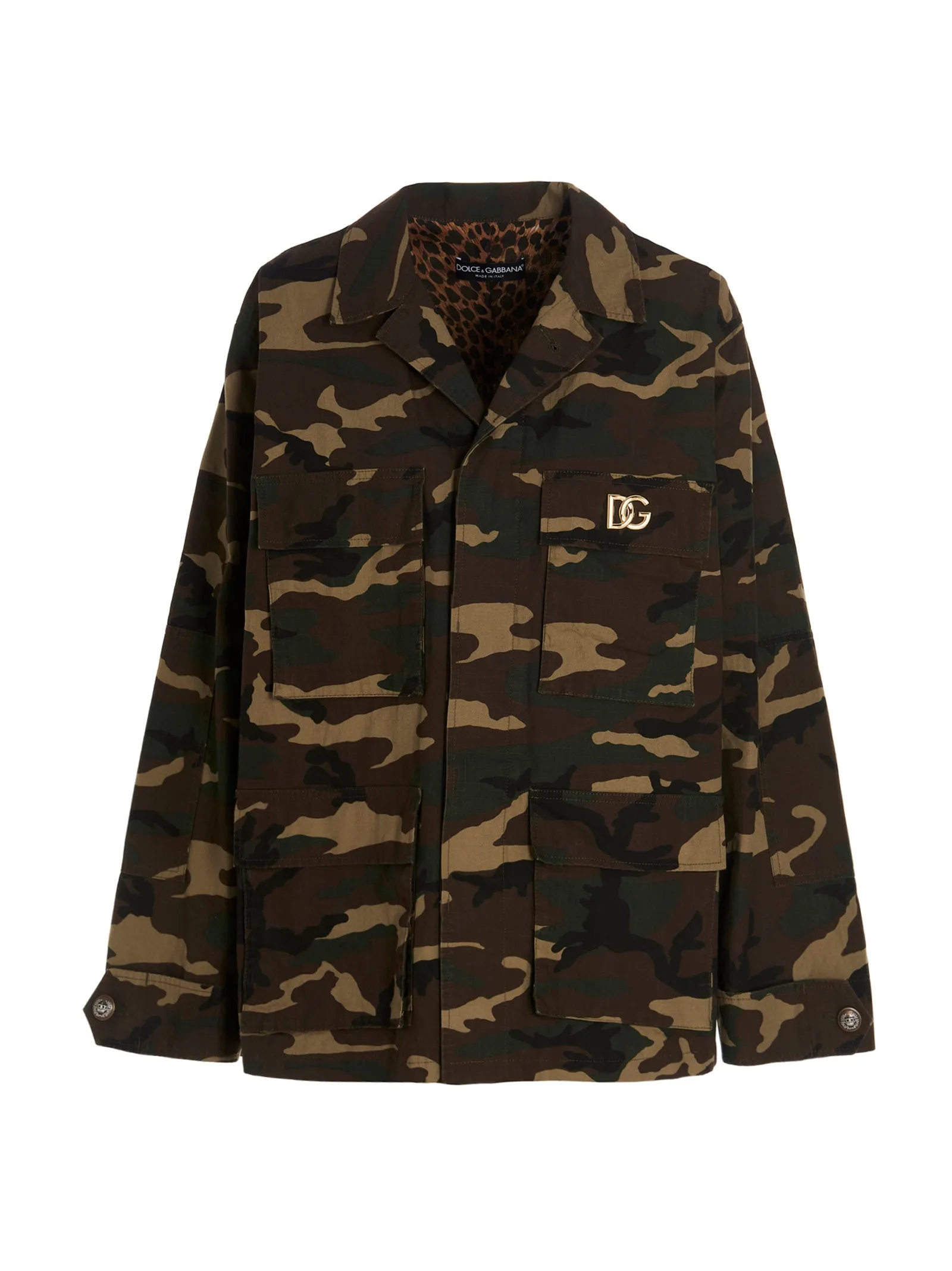 Dolce & Gabbana Camouflage Printed Buttoned Jacket