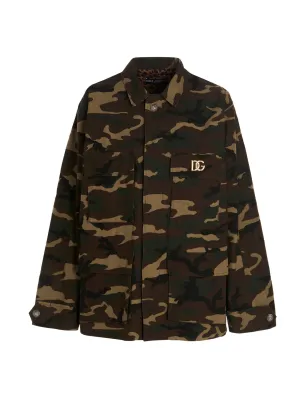 Dolce & Gabbana Camouflage Printed Buttoned Jacket