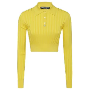 Dolce & Gabbana DG Logo Ribbed Polo Shirt