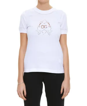 Dolce & Gabbana DG Openwork Embroidery Jersey T-Shirt