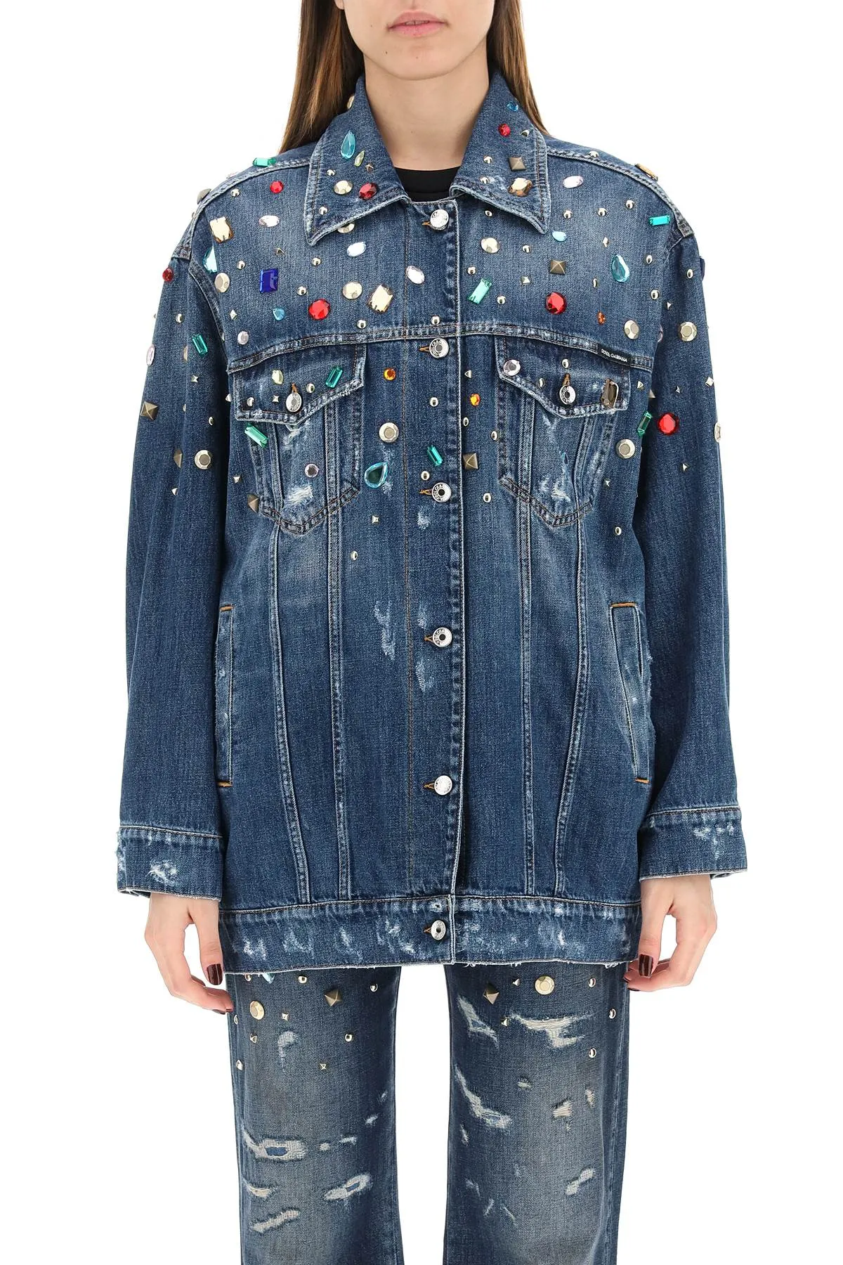 Dolce & Gabbana Embellished Long-Sleeved Denim Jacket