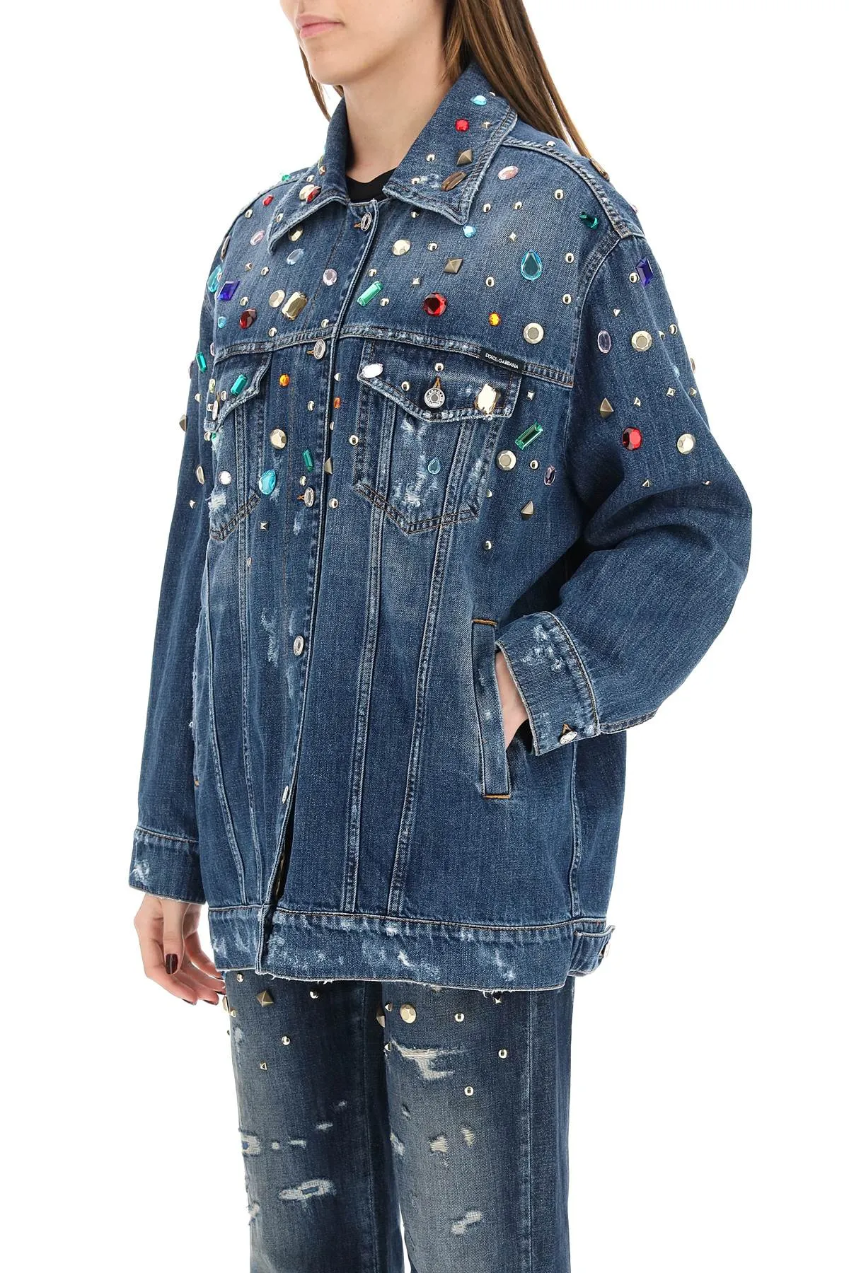Dolce & Gabbana Embellished Long-Sleeved Denim Jacket