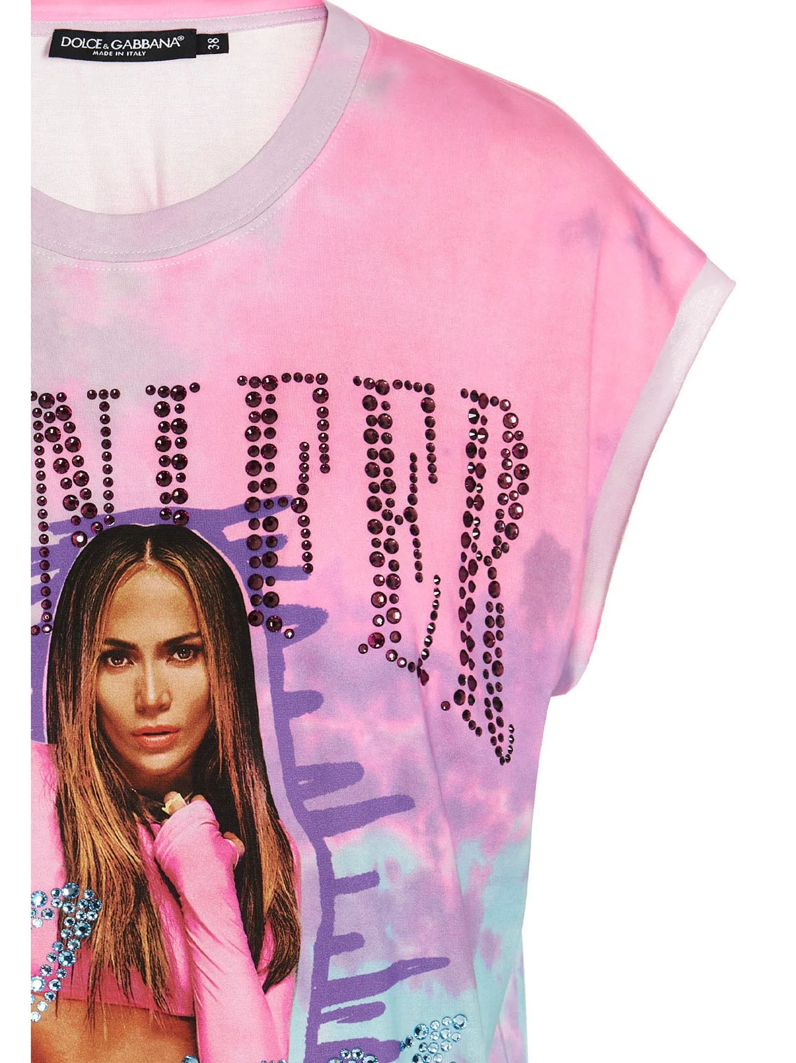 Dolce & Gabbana Embellished Tie-Dyed Sleeveless T-Shirt