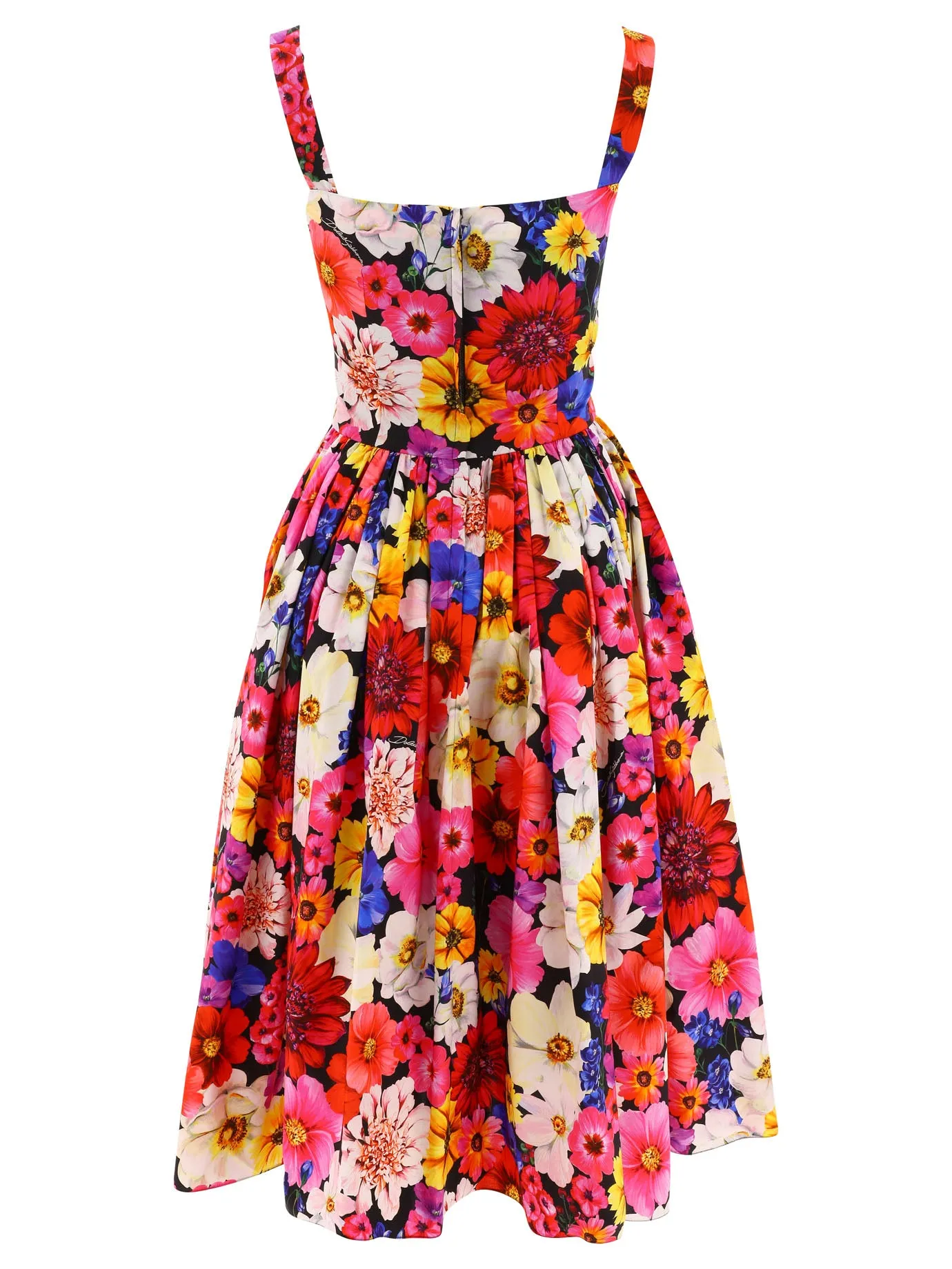 Dolce & Gabbana Floral Print Ruched Midi Dress