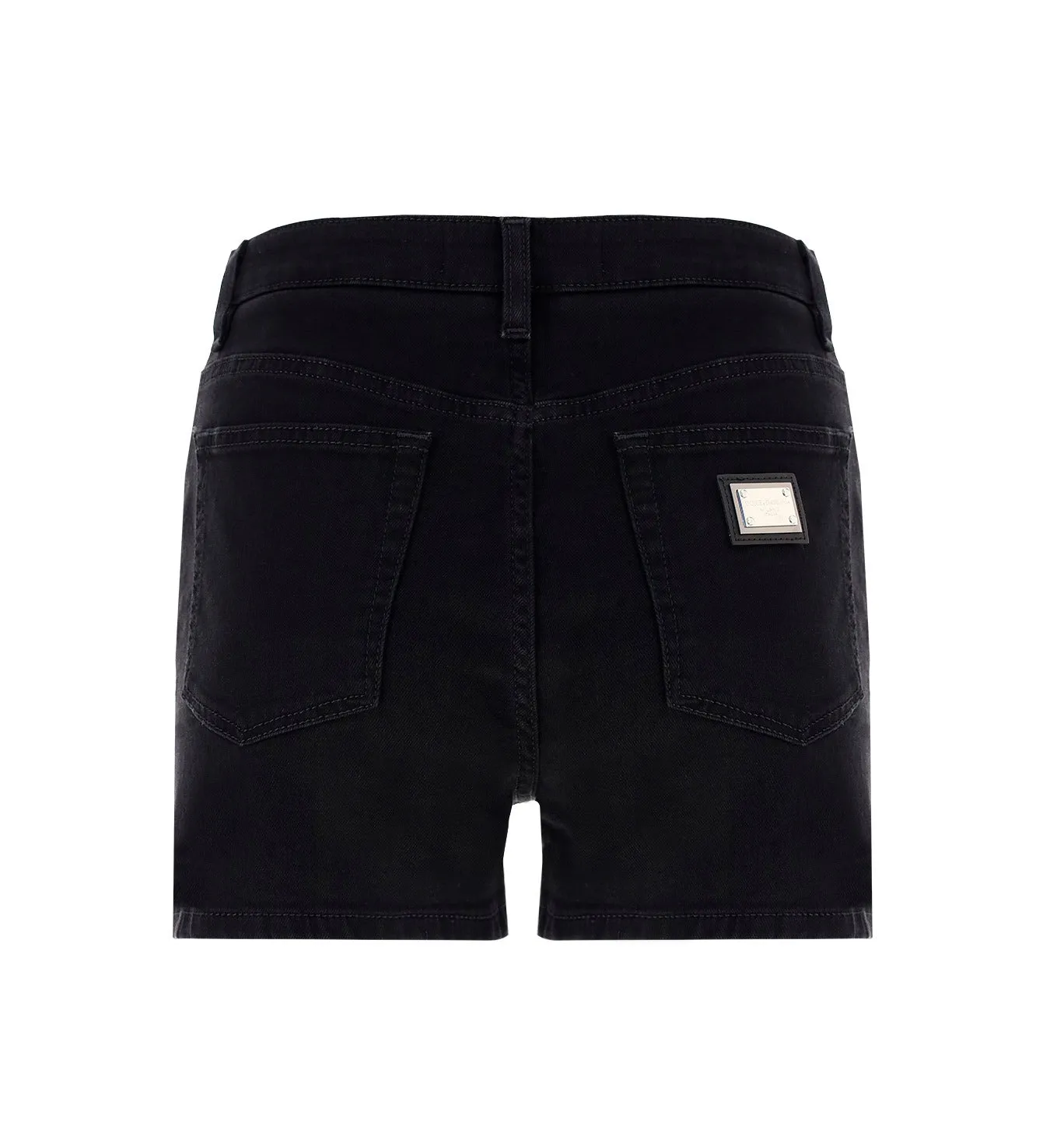 Dolce & Gabbana High Waisted Buttoned Denim Shorts