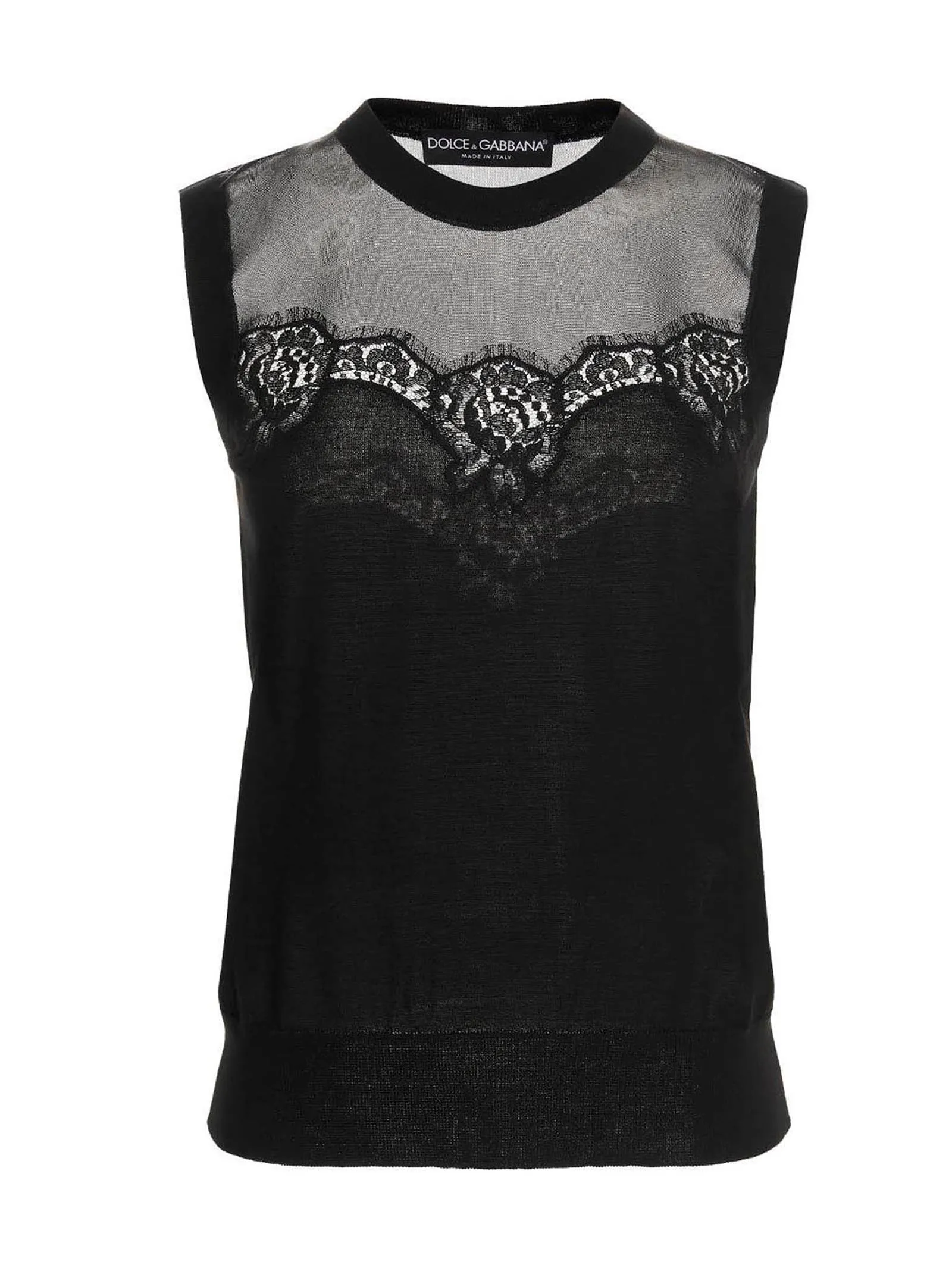 Dolce & Gabbana Lace Detailed Sleeveless Top