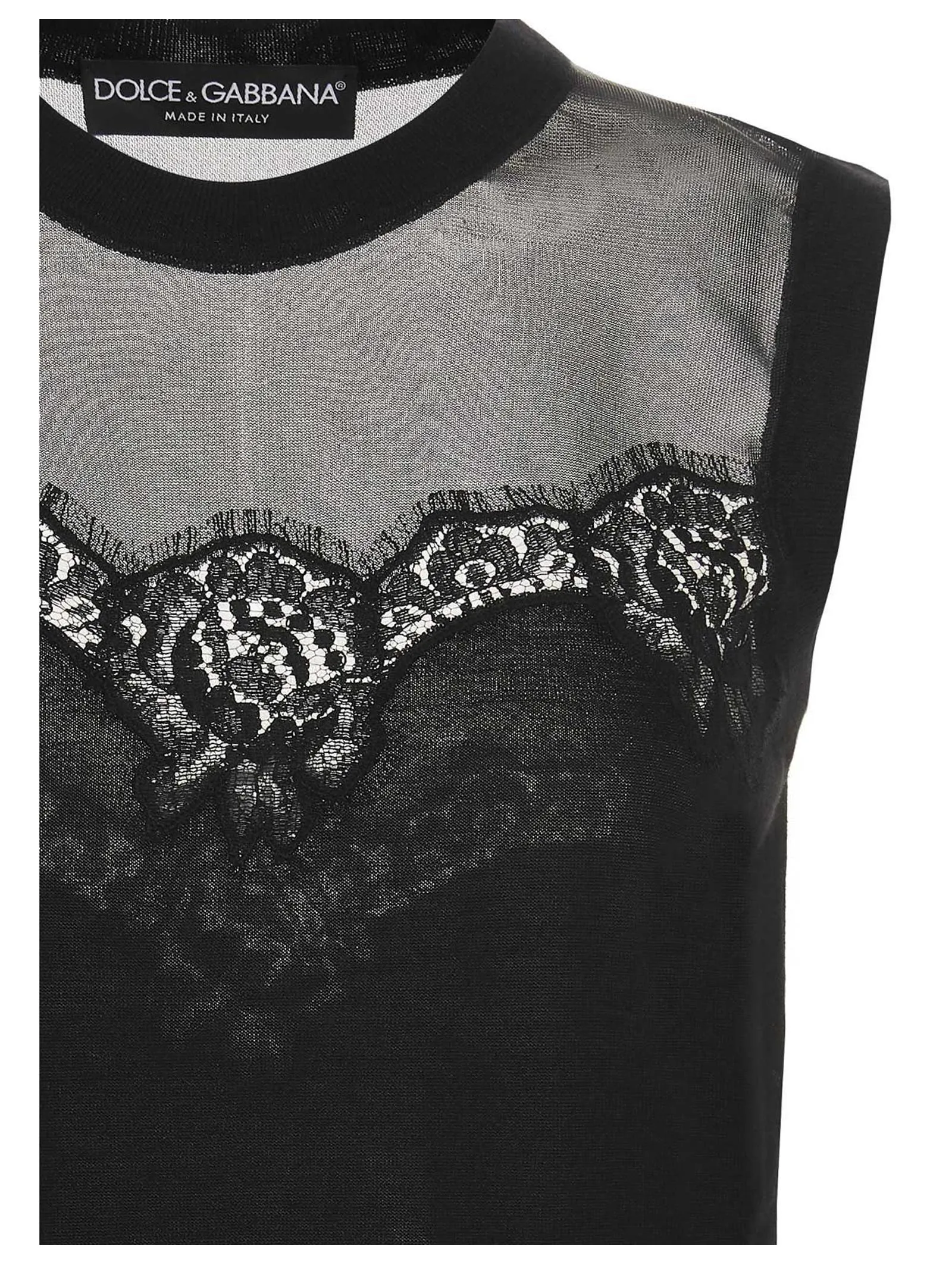 Dolce & Gabbana Lace Detailed Sleeveless Top