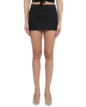 Dolce & Gabbana Lace Panel Jacquard Mini Skirt