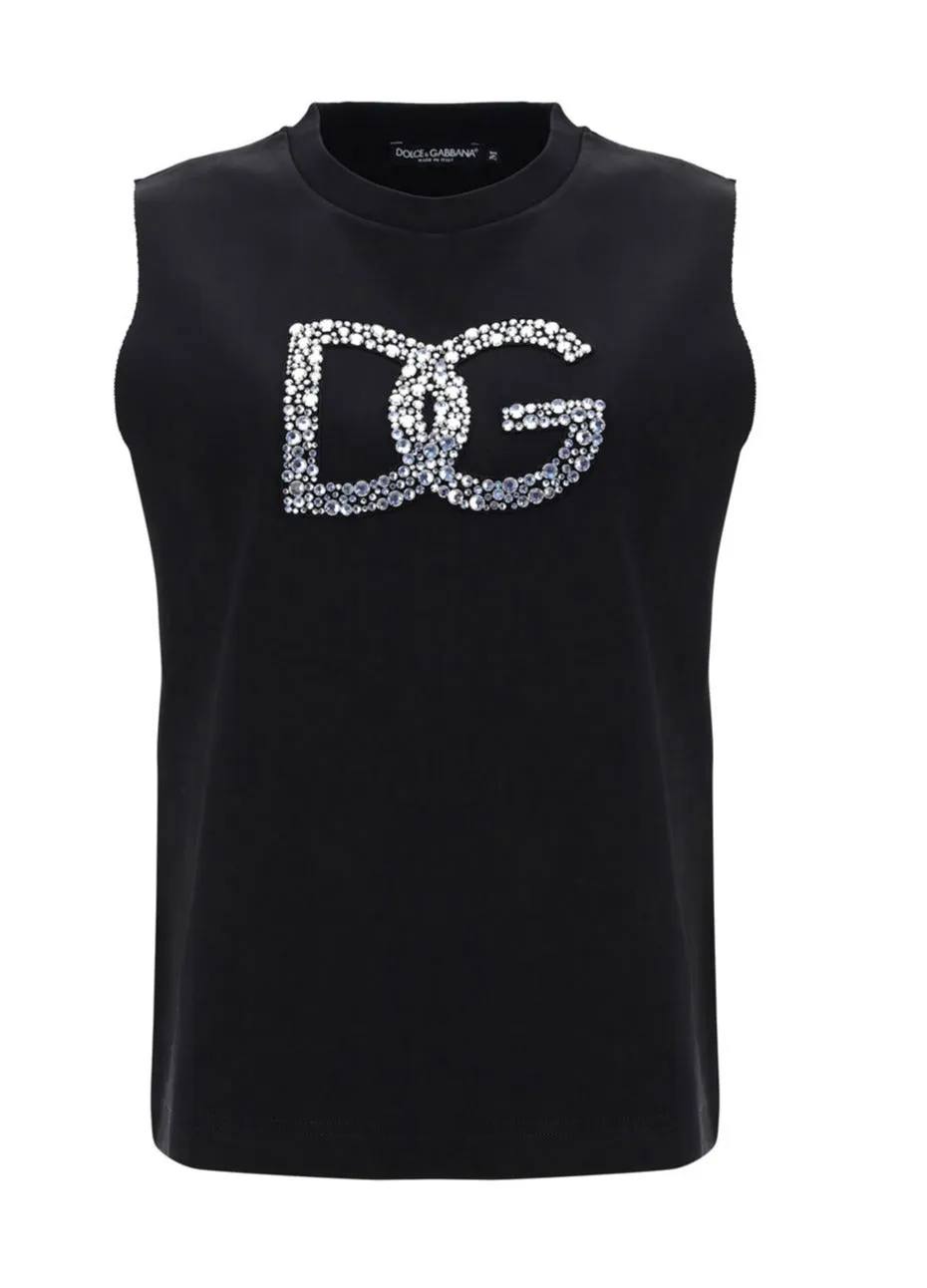 Dolce & Gabbana Logo Embellished Tank Top
