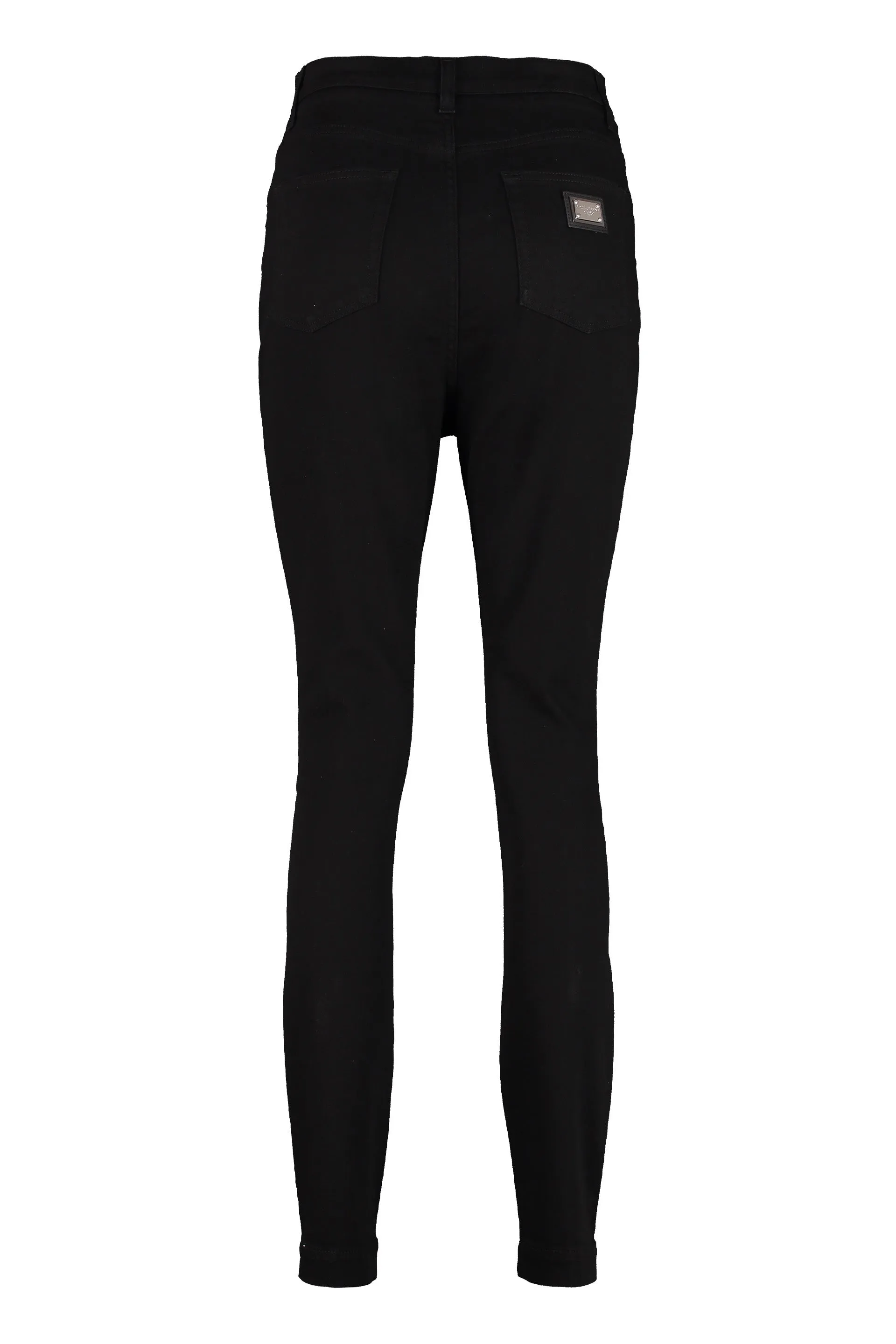 Dolce & Gabbana Logo Patch Slim-Cut Jeans
