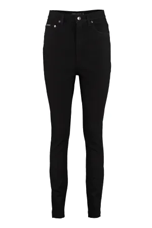 Dolce & Gabbana Logo Patch Slim-Cut Jeans