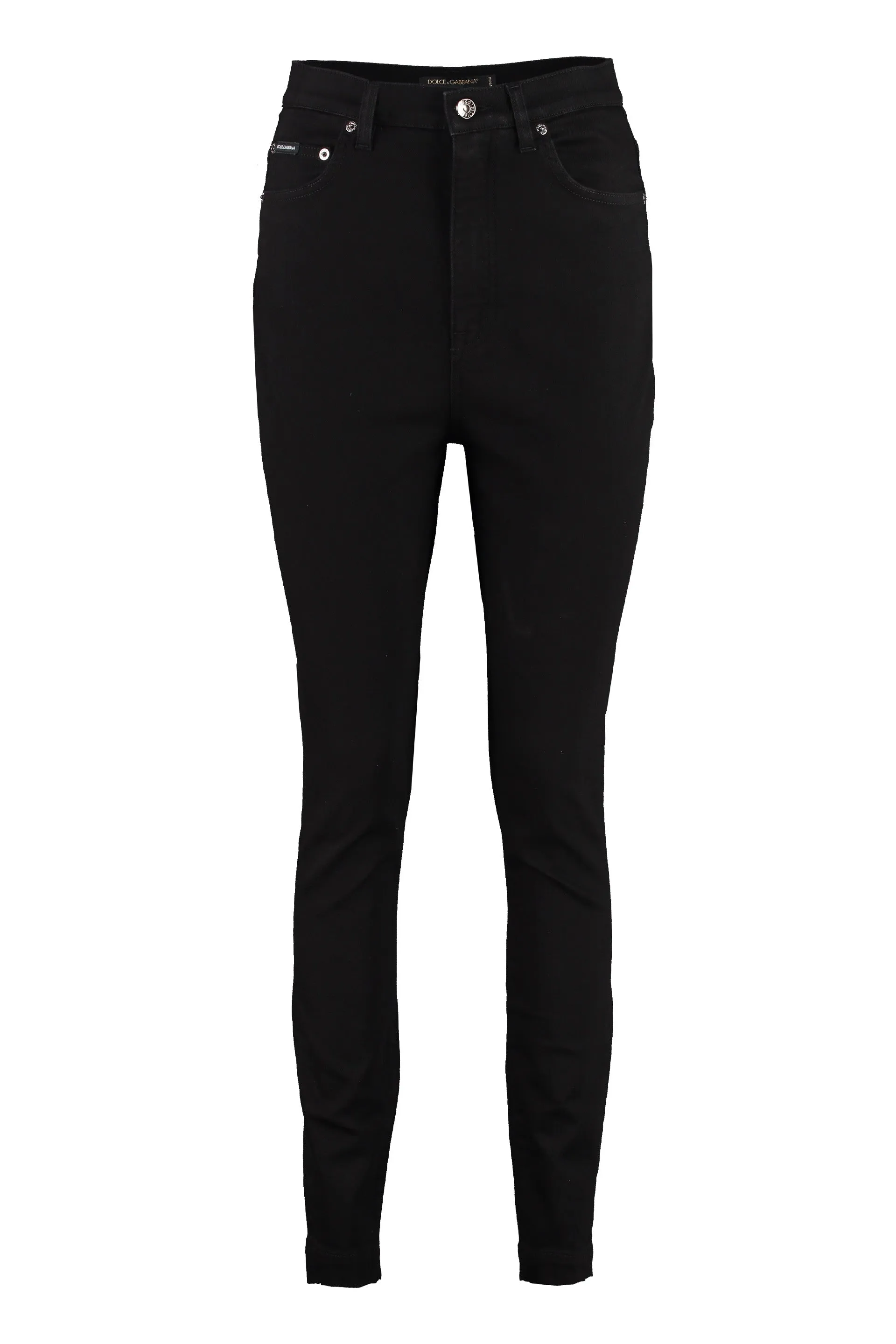 Dolce & Gabbana Logo Patch Slim-Cut Jeans