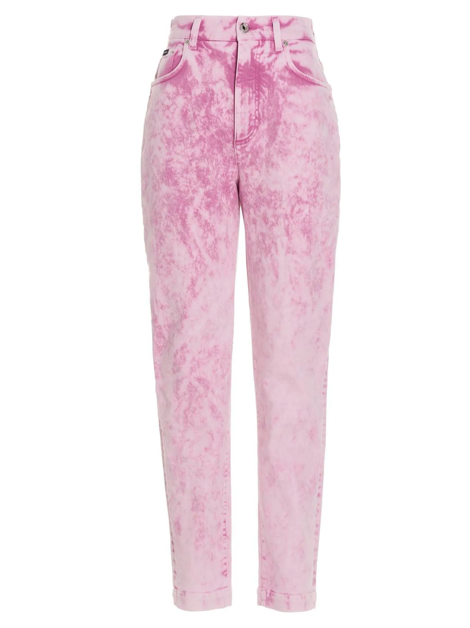 Dolce & Gabbana Logo Patch Tie-Dye Jeans