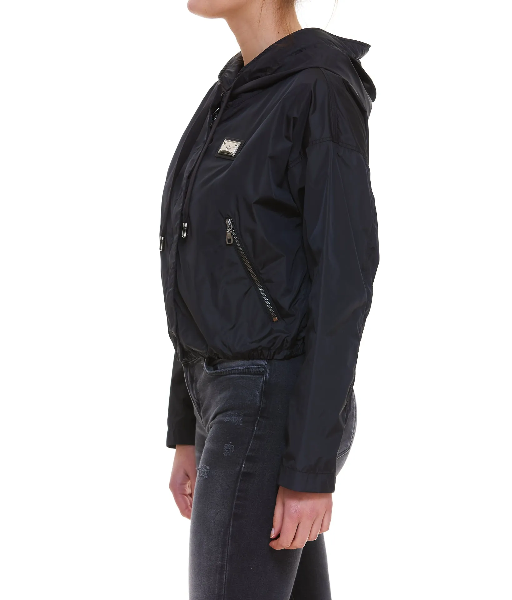 Dolce & Gabbana Logo Patch Zip-Up Jacket