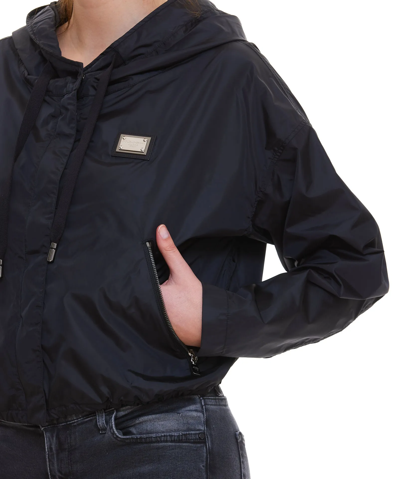 Dolce & Gabbana Logo Patch Zip-Up Jacket
