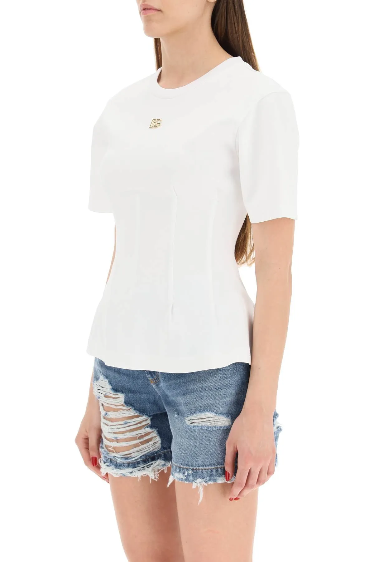 Dolce & Gabbana Logo Plaque Crewneck T-Shirt