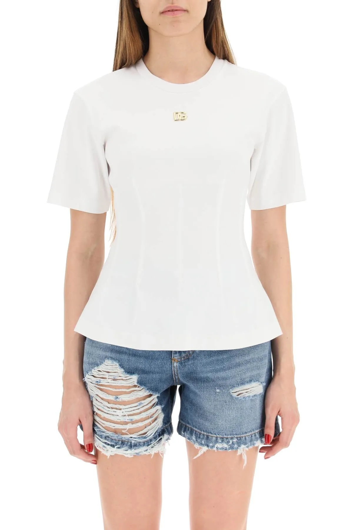 Dolce & Gabbana Logo Plaque Crewneck T-Shirt