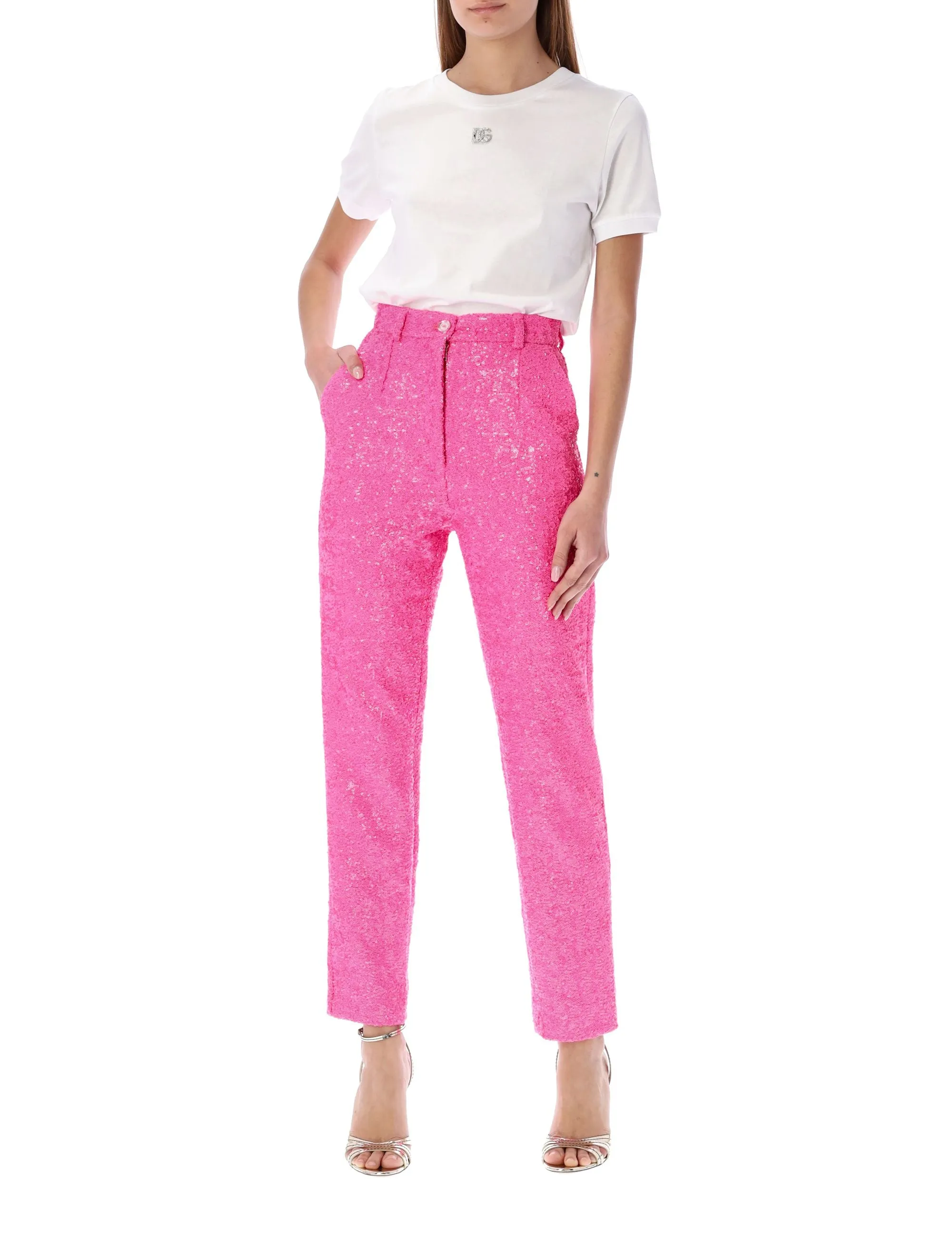 Dolce & Gabbana Sequin Embellished Tapered Leg Pants