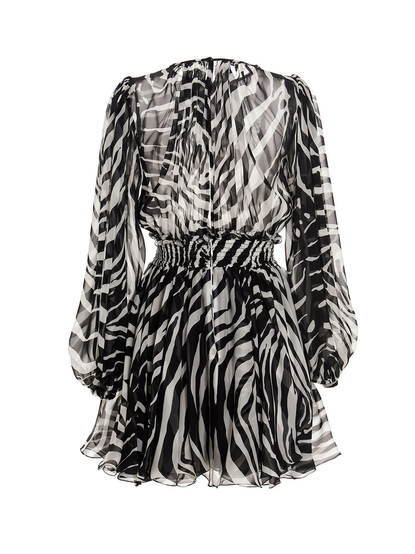 Dolce & Gabbana Zebra Printed Flared Hem Mini Dress