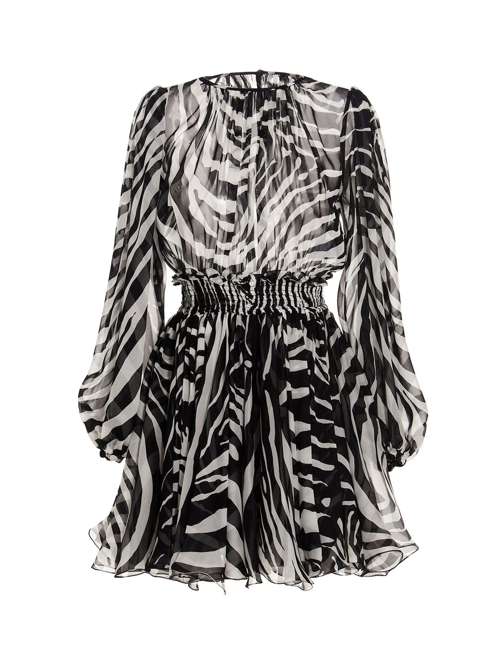 Dolce & Gabbana Zebra Printed Flared Hem Mini Dress