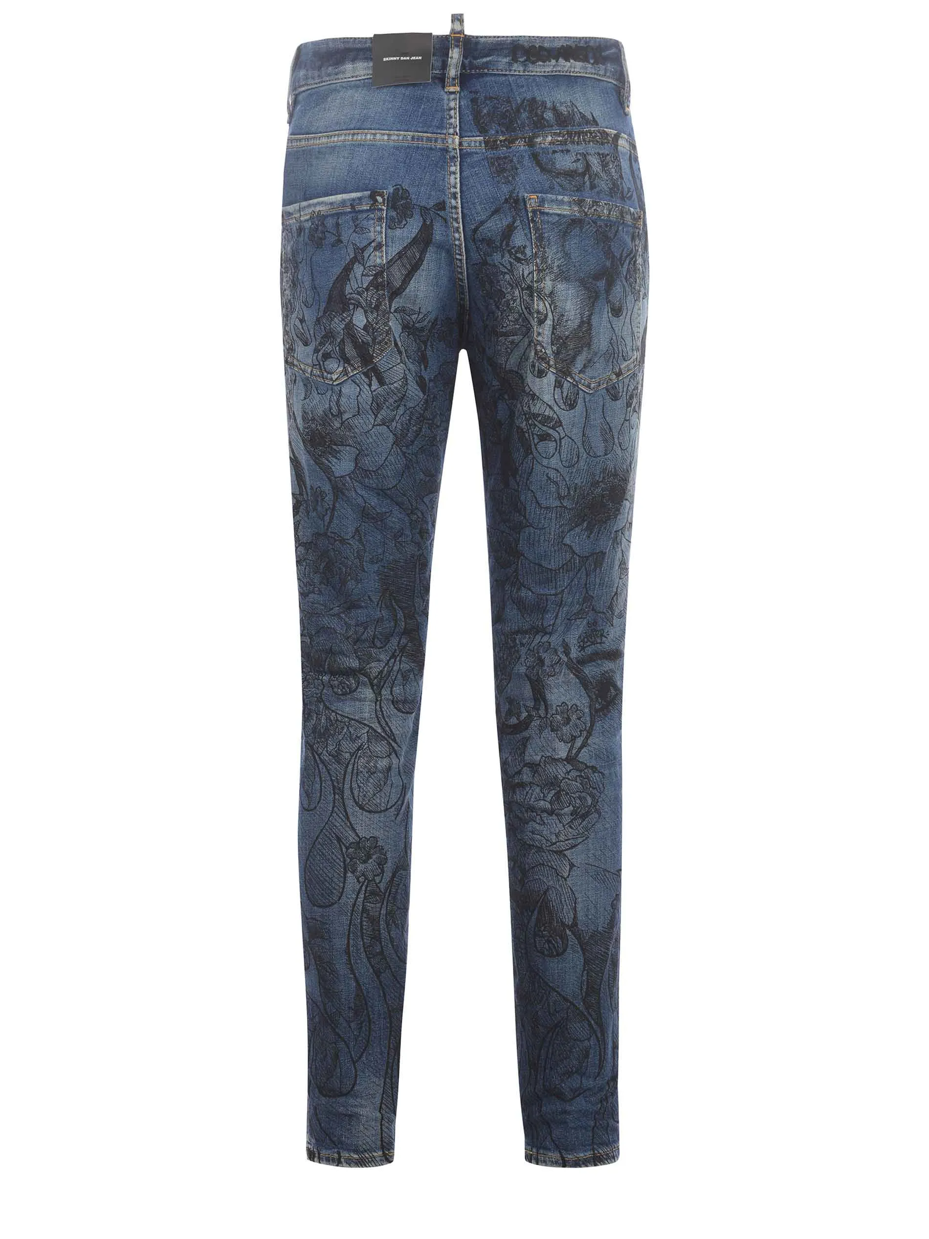 Dsquared2 Graphic Embroidered Slim-Fit Jeans