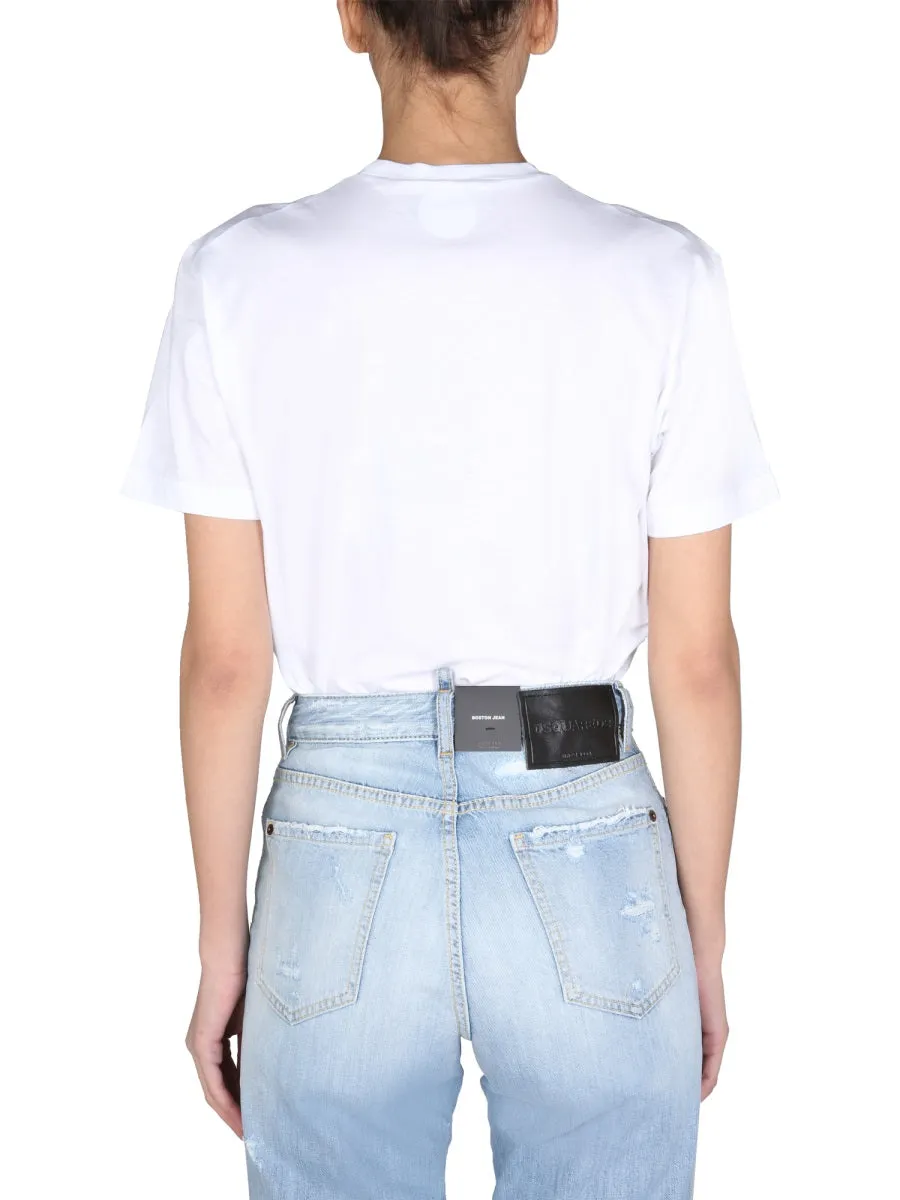 Dsquared2 Graphic Printed Crewneck T-Shirt