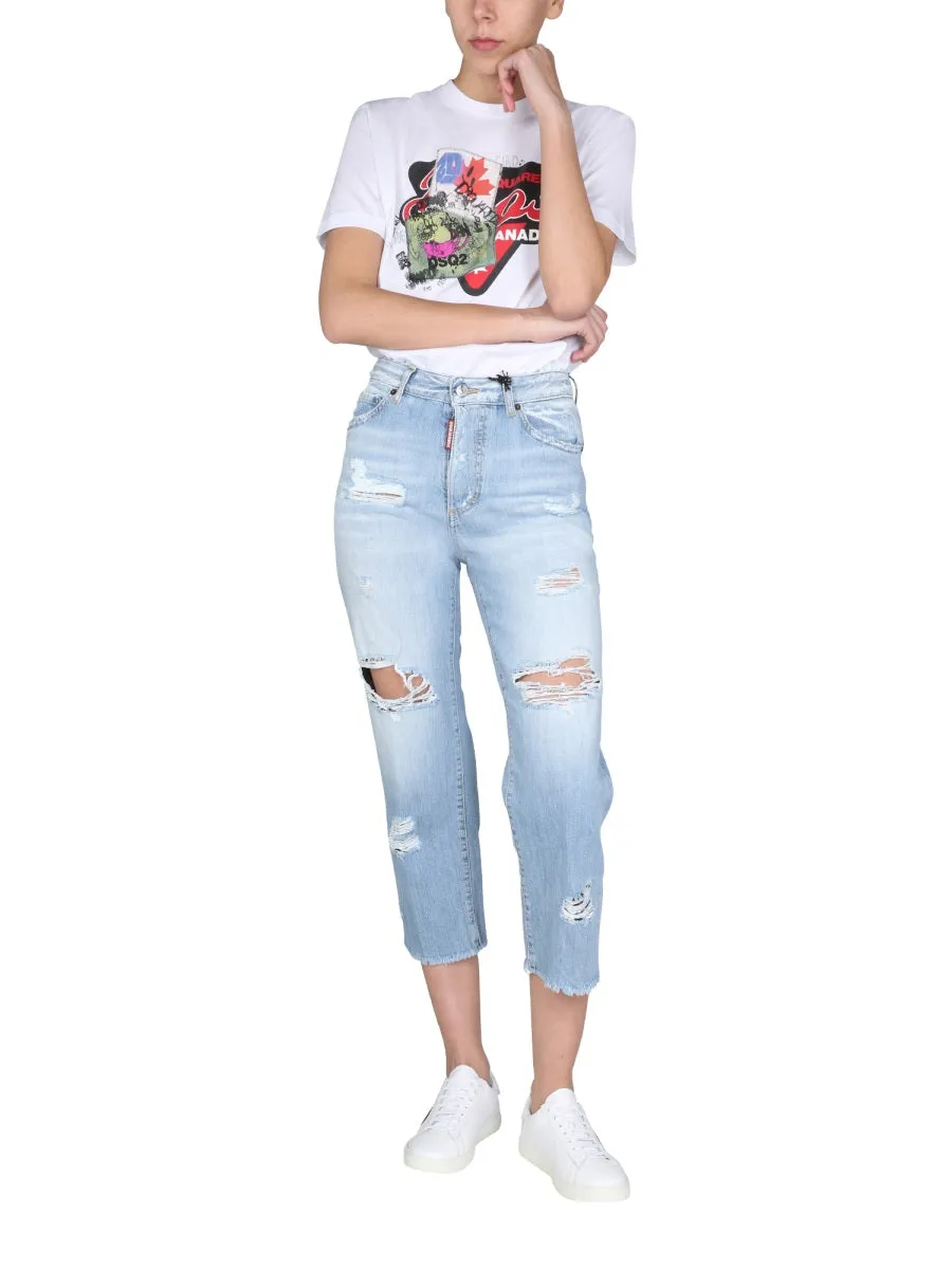 Dsquared2 Graphic Printed Crewneck T-Shirt