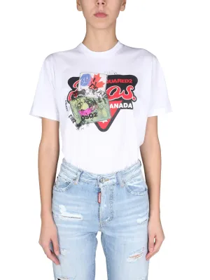 Dsquared2 Graphic Printed Crewneck T-Shirt