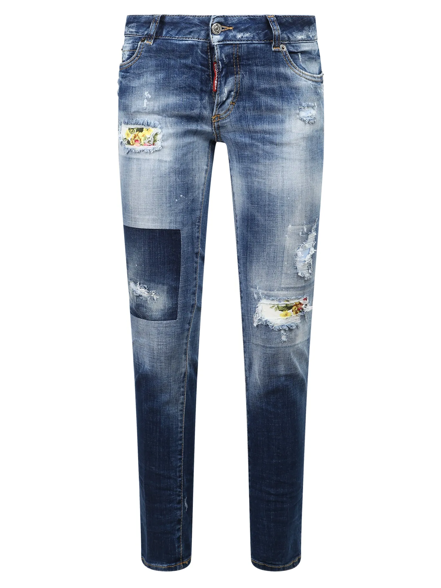 Dsquared2 Jennifer Floral Printed Distressed Jeans