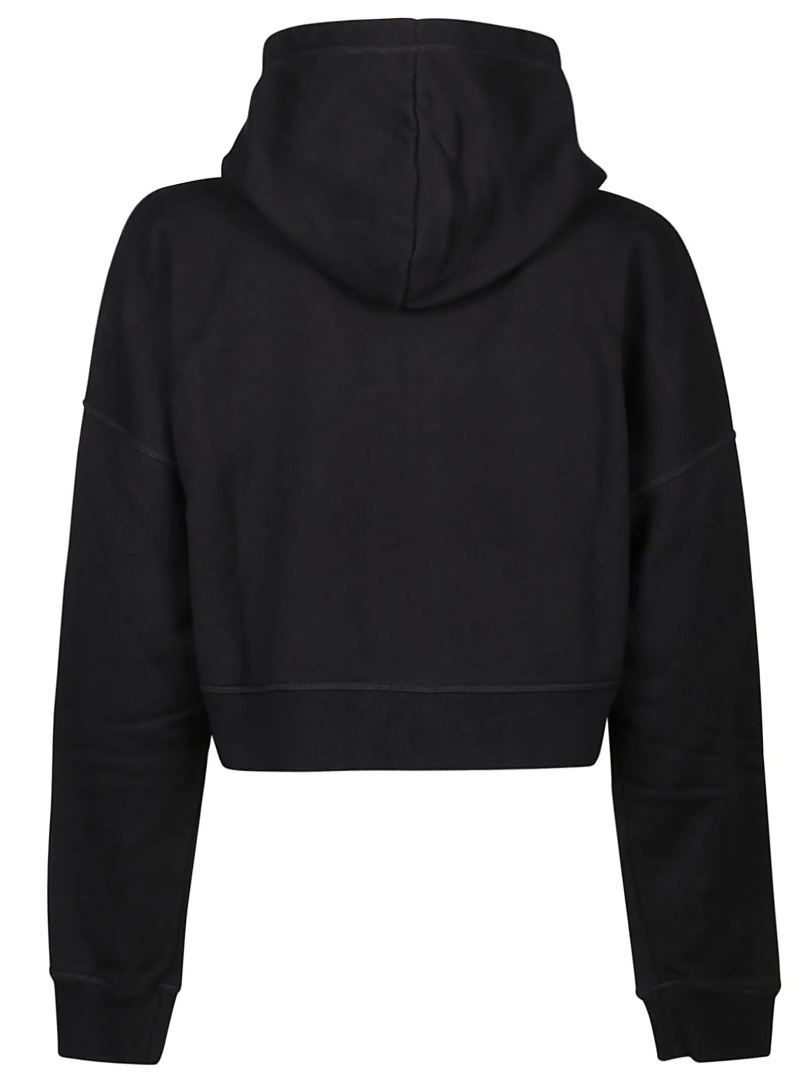Dsquared2 Logo Print Drawstring Crop Hoodie