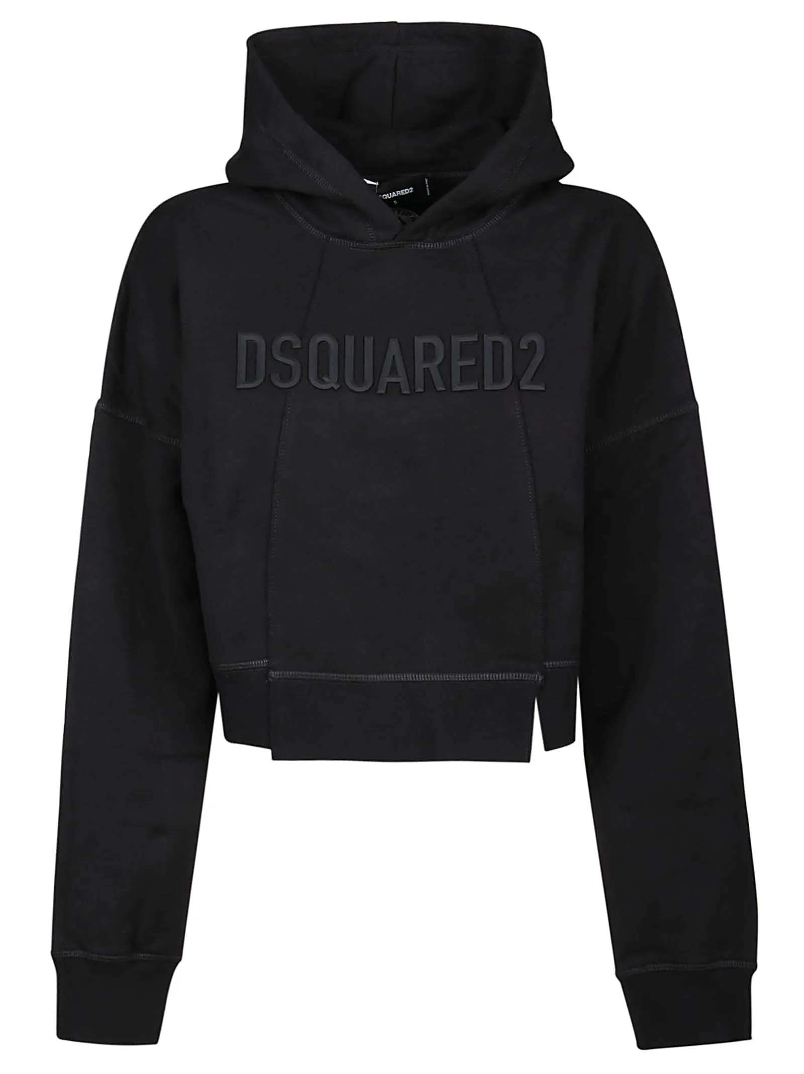 Dsquared2 Logo Print Drawstring Crop Hoodie