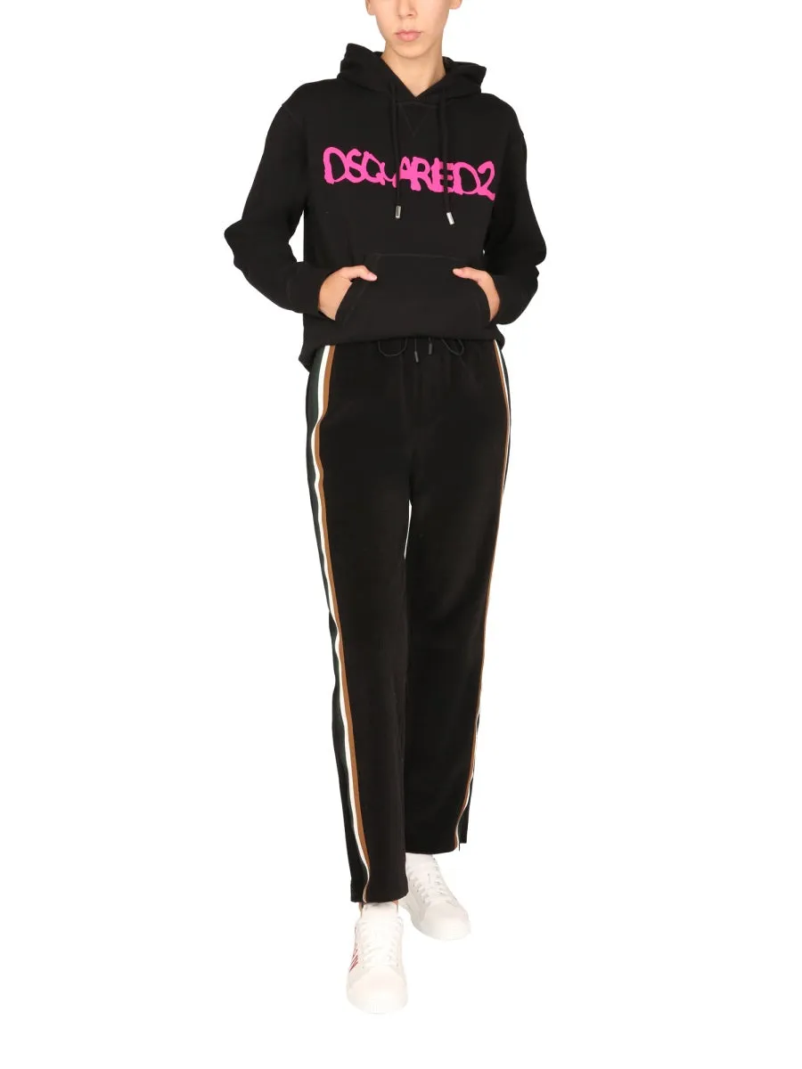 Dsquared2 Logo Print Drawstring Hoodie