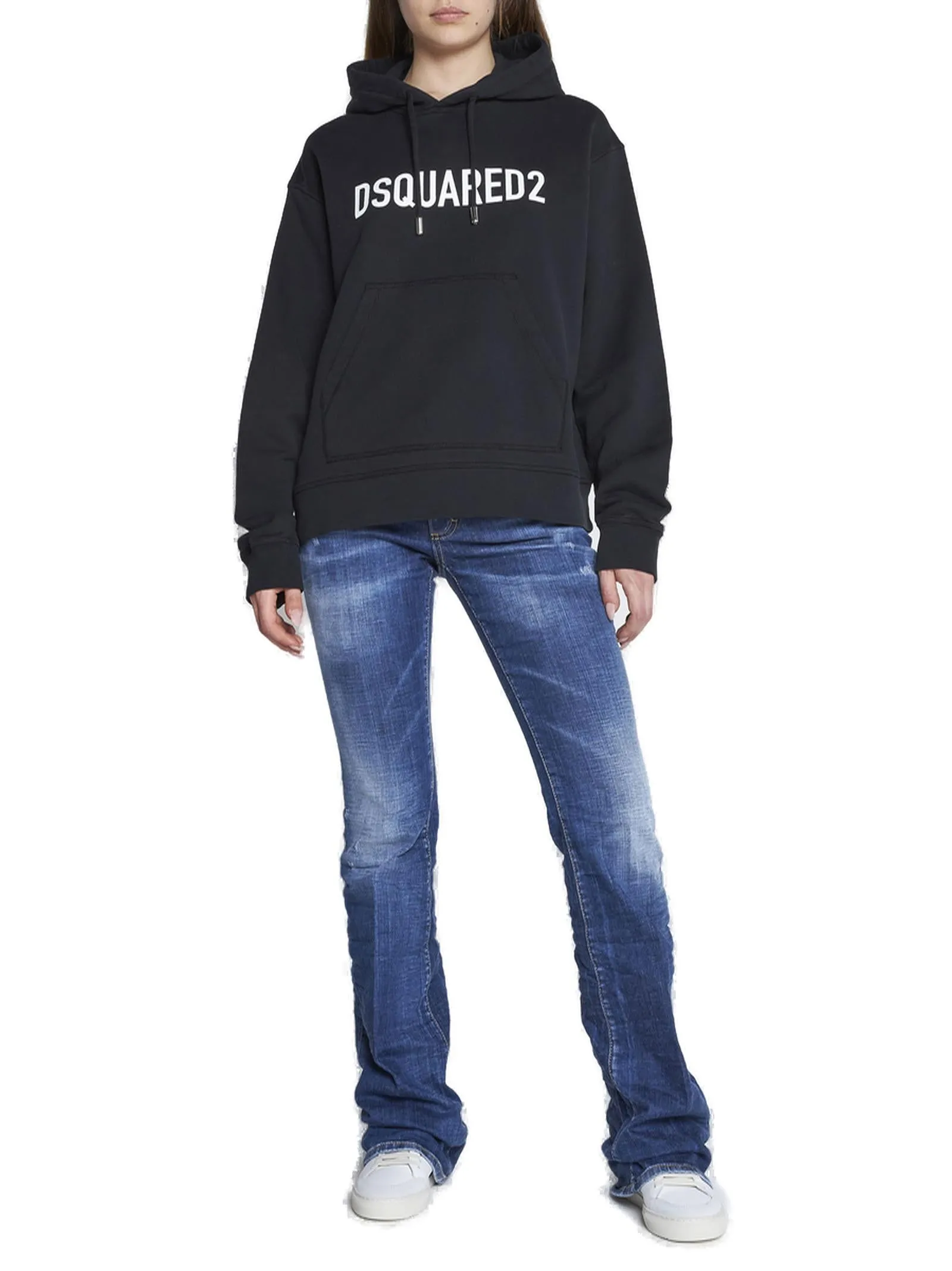Dsquared2 Logo Printed Drawstring Hoodie