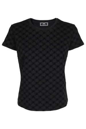 Elisabetta Franchi All-Over Logo Printed T-Shirt