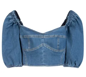 Elisabetta Franchi Balloon Sleeve Crop Top