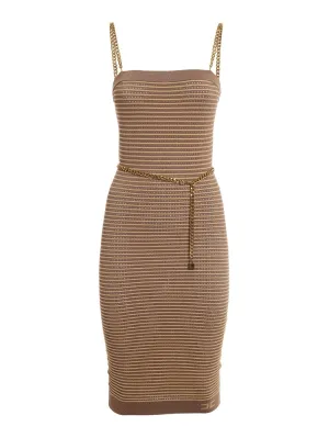 Elisabetta Franchi Chain Belt Knit Dress