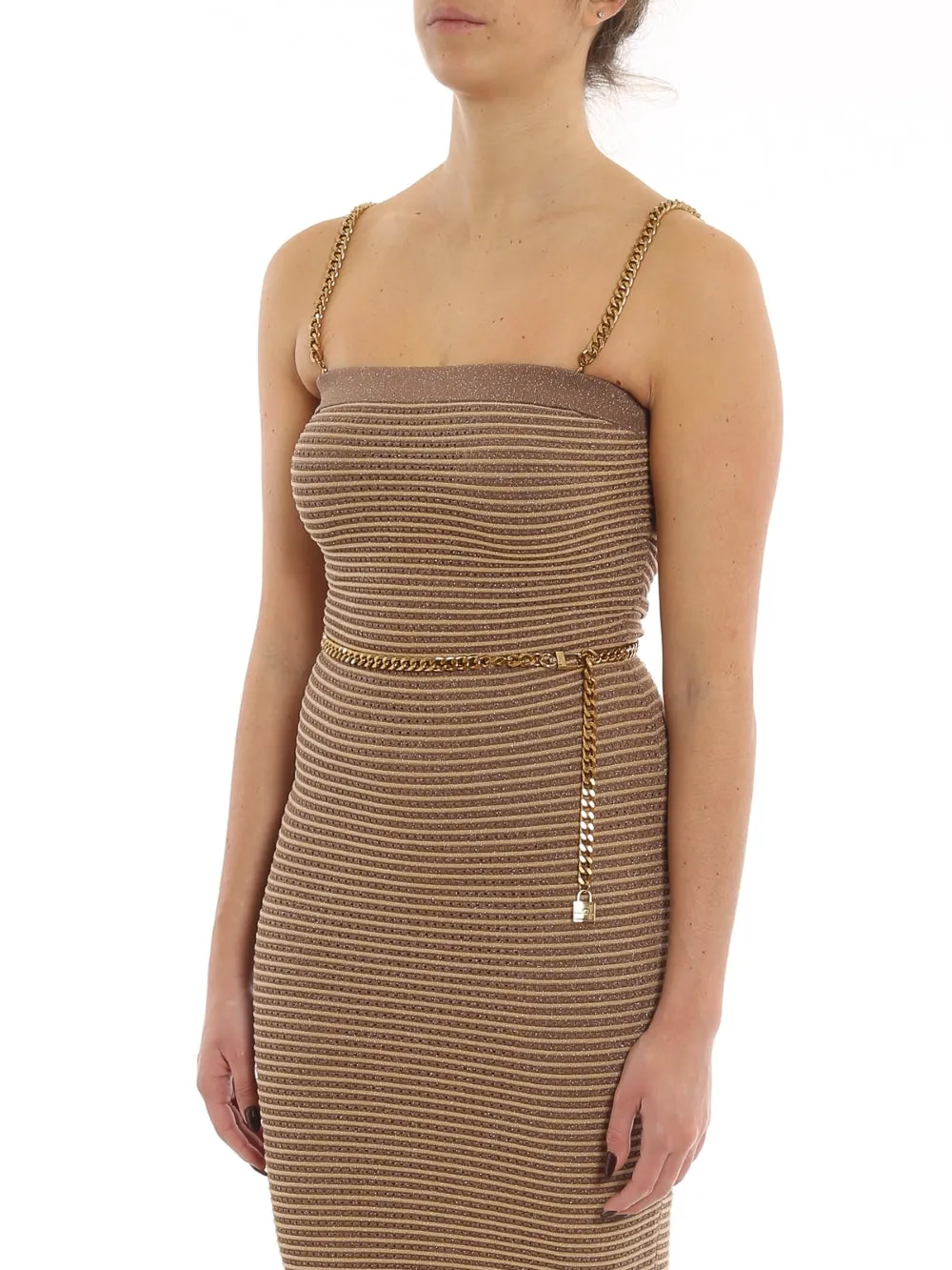 Elisabetta Franchi Chain Belt Knit Dress
