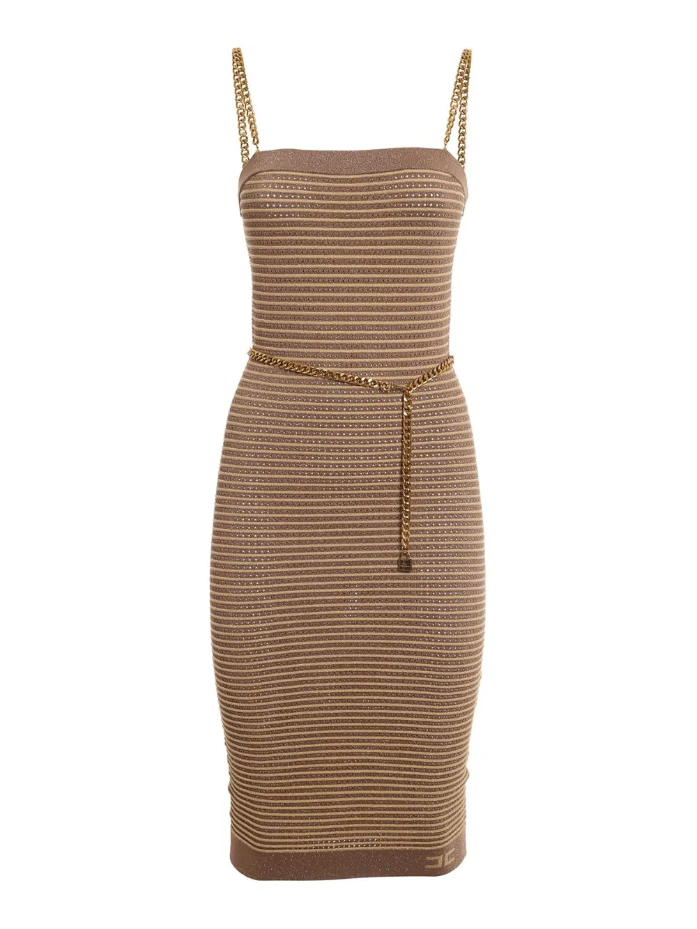 Elisabetta Franchi Chain Belt Knit Dress