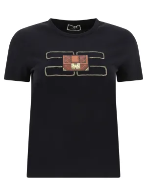 Elisabetta Franchi Chain Detailed Crewneck T-Shirt