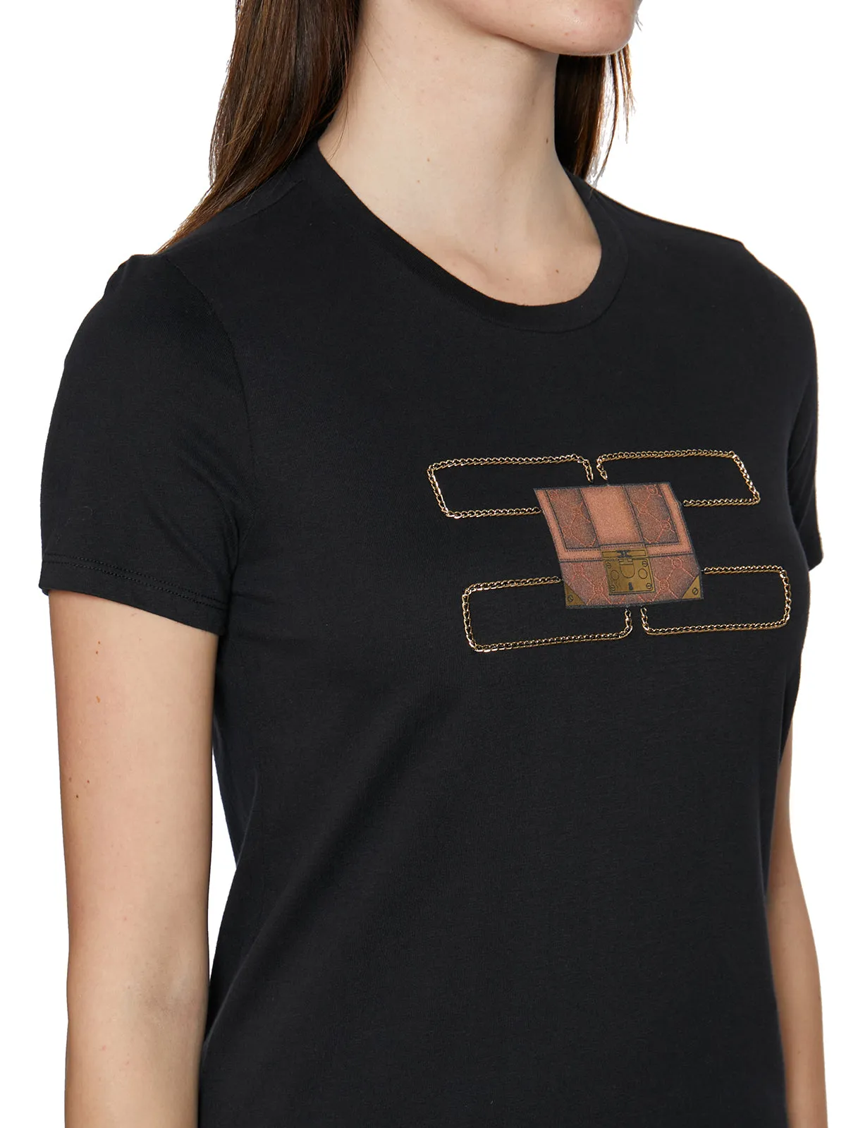 Elisabetta Franchi Chain Detailed Crewneck T-Shirt