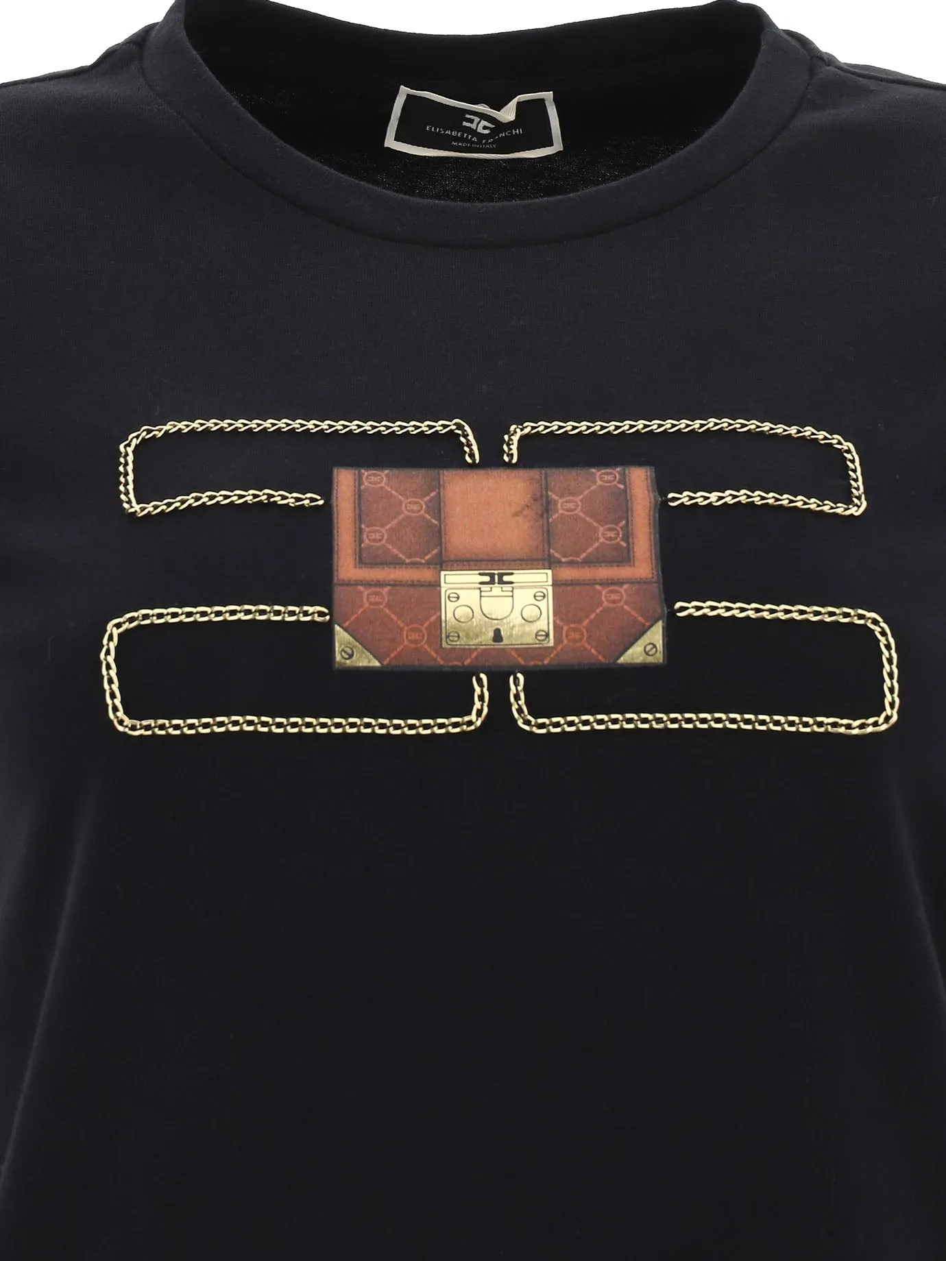 Elisabetta Franchi Chain Detailed Crewneck T-Shirt