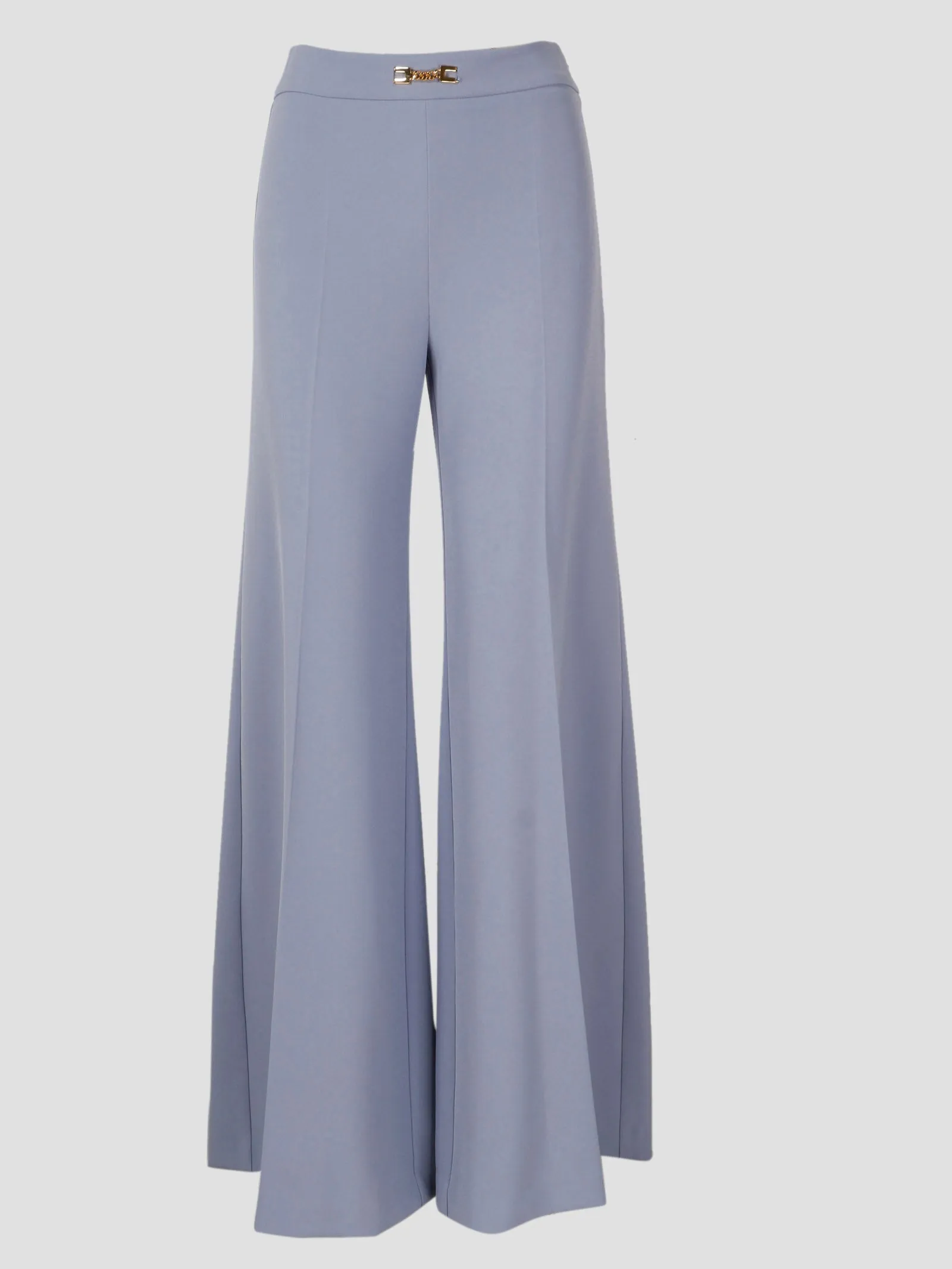 Elisabetta Franchi Chain-Link Detailed Wide Leg Trousers