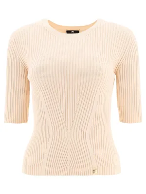 Elisabetta Franchi Crewneck Padlock Detail Knit Top