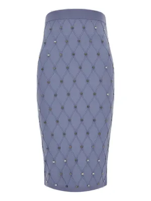 Elisabetta Franchi Diamond Motif Knit Pencil Skirt