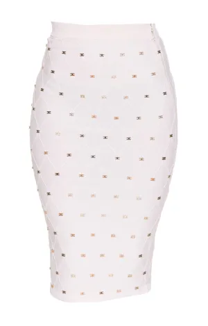Elisabetta Franchi Diamond Motif Knit Pencil Skirt