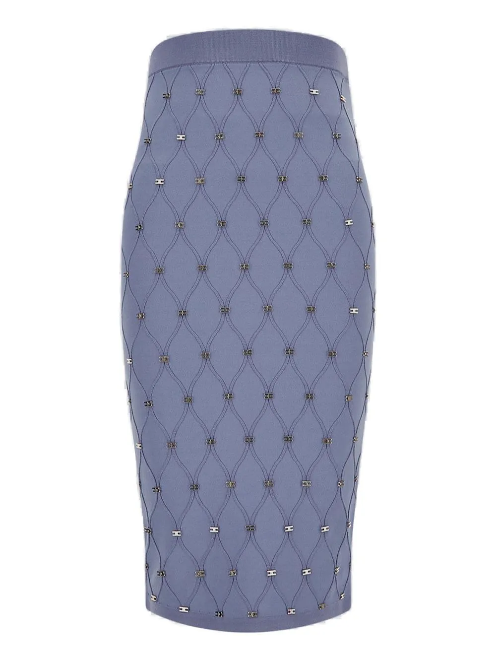 Elisabetta Franchi Diamond Motif Knit Pencil Skirt