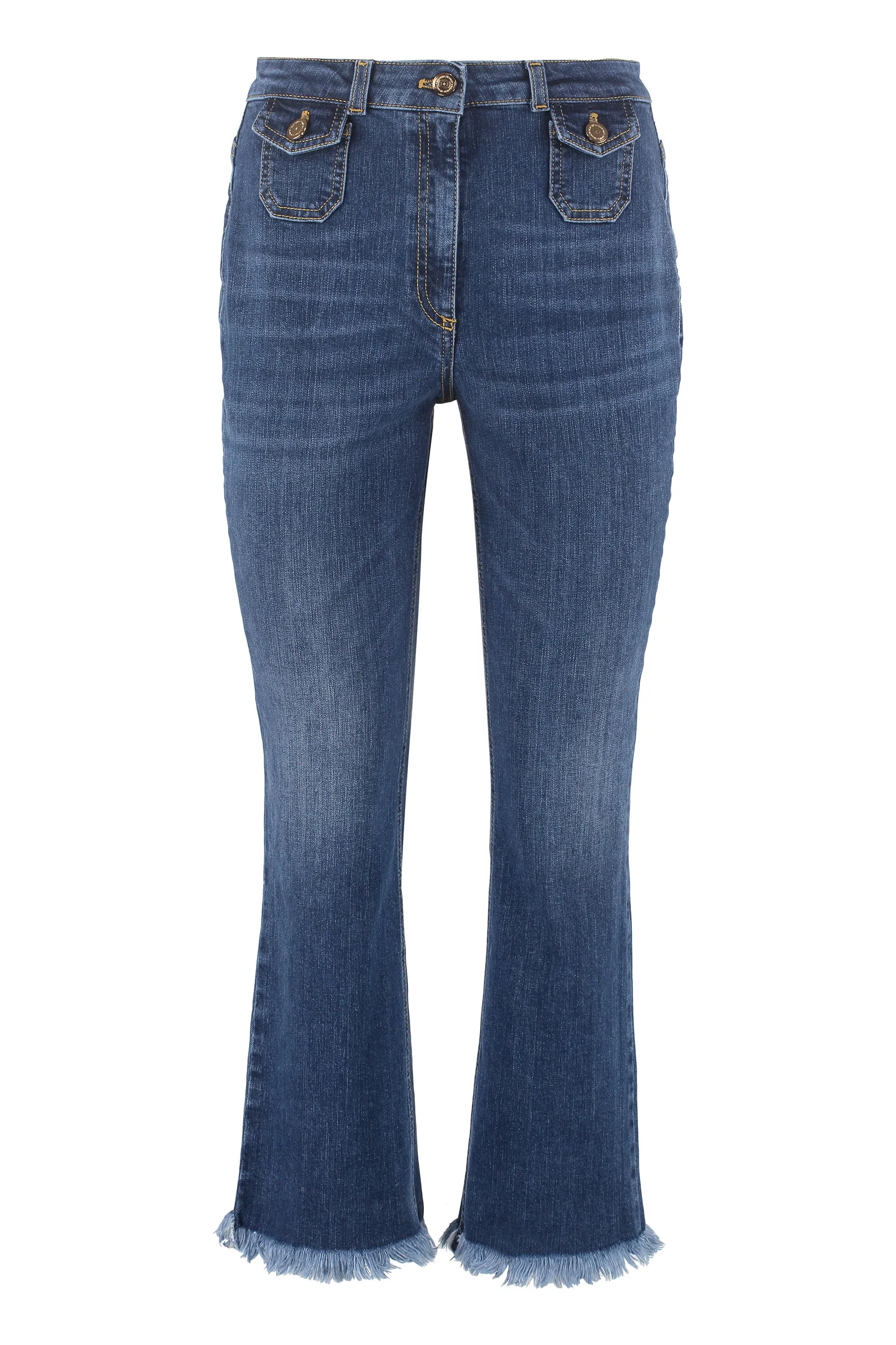 Elisabetta Franchi Fringed Hem Jeans