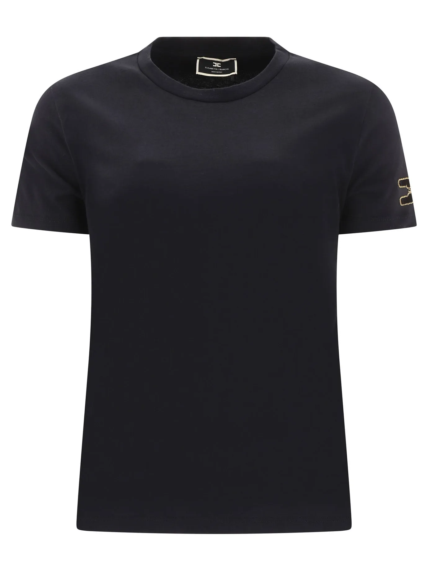 Elisabetta Franchi Logo Embroidered Crewneck T-Shirt