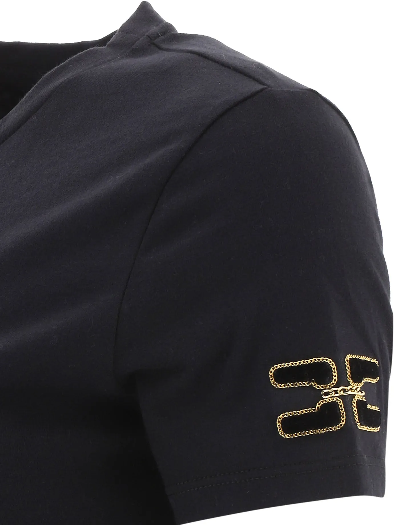 Elisabetta Franchi Logo Embroidered Crewneck T-Shirt