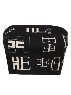 Elisabetta Franchi Logo Intarsia Corp Top